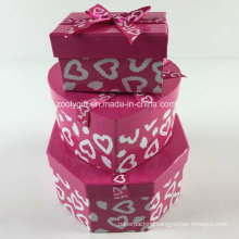 Custom Printing Ribbon Hexagonal Heart-Shaped Rectangle Mixed Paper Gift Boxes Set